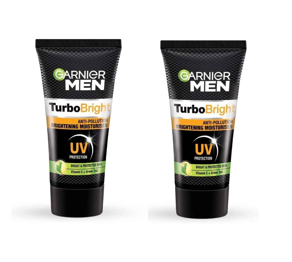 Garnier Men Turbo Bright Anti Pollution Brightening Cream Moisturiser Uv Protection 40Gm (Pack Of-2) 80Gm