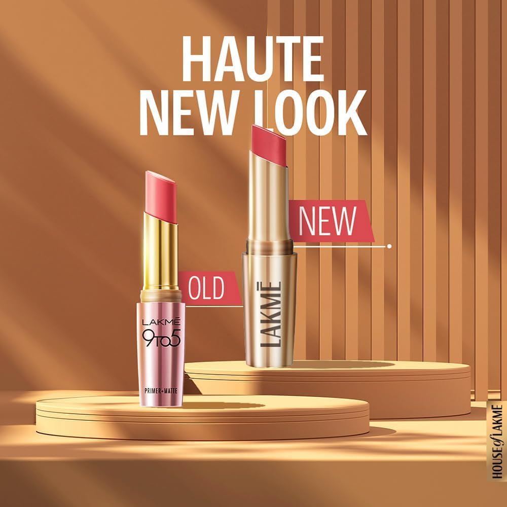 Lakme Powerplay Priming Matte Lipstick, Smooth Matte Finish, Lightweight Lipstick, Smudgeproof, Lasts 16hrs, Hydrates Lips, Rosy Sunday, 3.6g