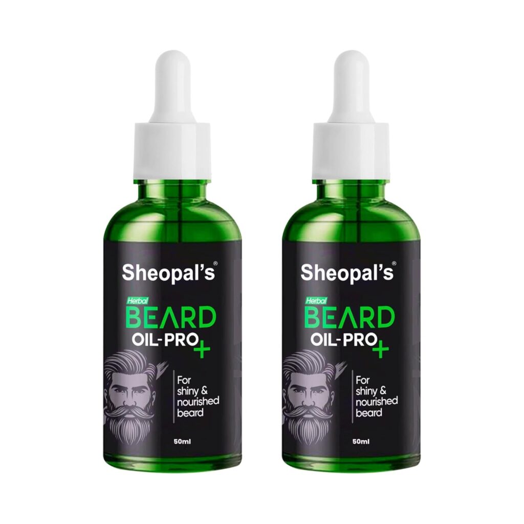 Sheopals Growth Natural Rosemary & Kalonji Beard Oil 50 ml (2 Packs)– Promotes Thicker, Healthier Beard Growth with Moroccan Argan, Vitamin E & Sweet Almond – All‑Natural, Sulfate‑Free & Paraben‑Free