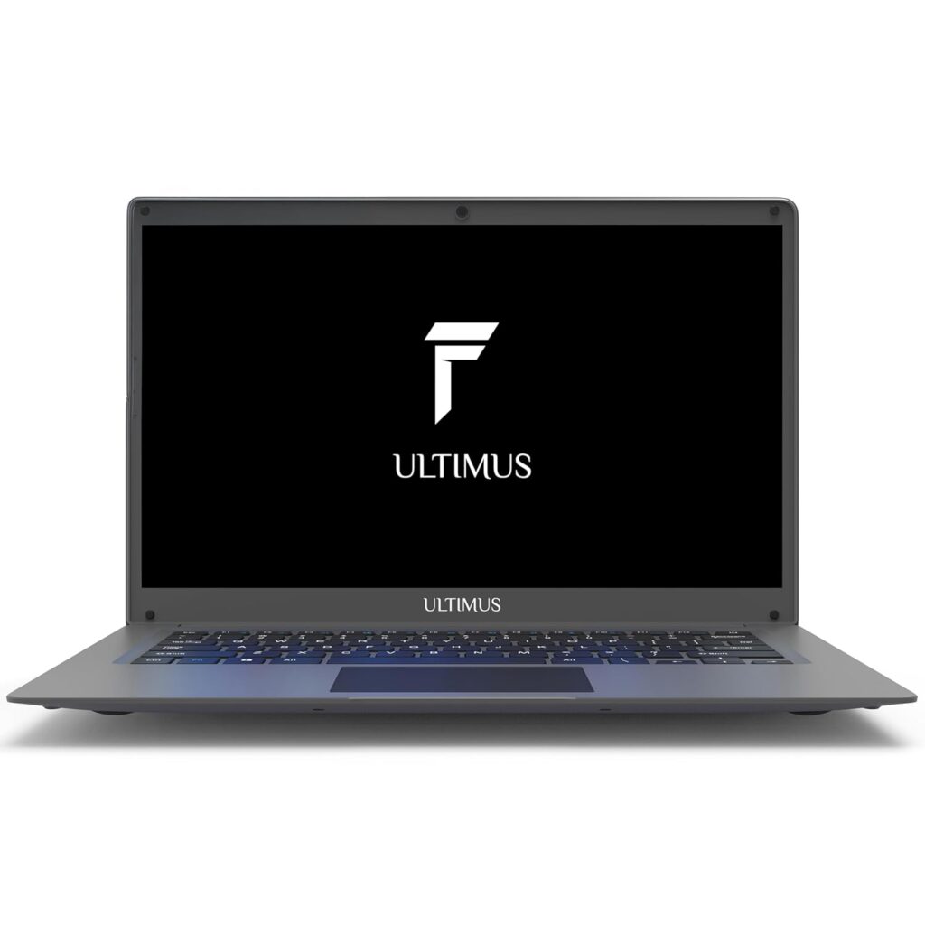ULTIMUS Pro Intel Celeron Dual Core Laptop 4GB RAM, 128GB M.2 Emmc Expandable~512GB Intel HD Graphics 2.0x1 3.0x1 USB HDMI Sd Card Slot ‎LPDDR4 Dual Speaker Dual Microphone Win 11 Home Gray, 1.2 kg