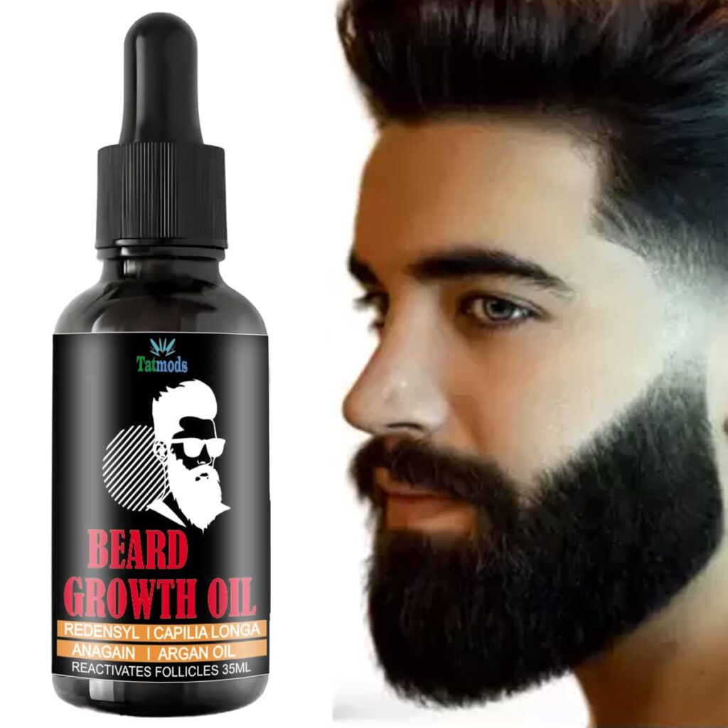 Tatmods Beard Growth Elixir | 15 Natural Oils & Vitamin E | Deep Nourishment for Thicker & Fuller Beard – 30ml