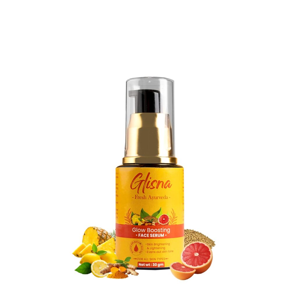 Glisna Natural Glow Boosting Face Serum for Tan Control & Skin Brightening, Lightening, Effective Even Face Tone 100% Natural and Kitchen Made, 12+ Herbs Mixed, for All Skin Types (30 ml)