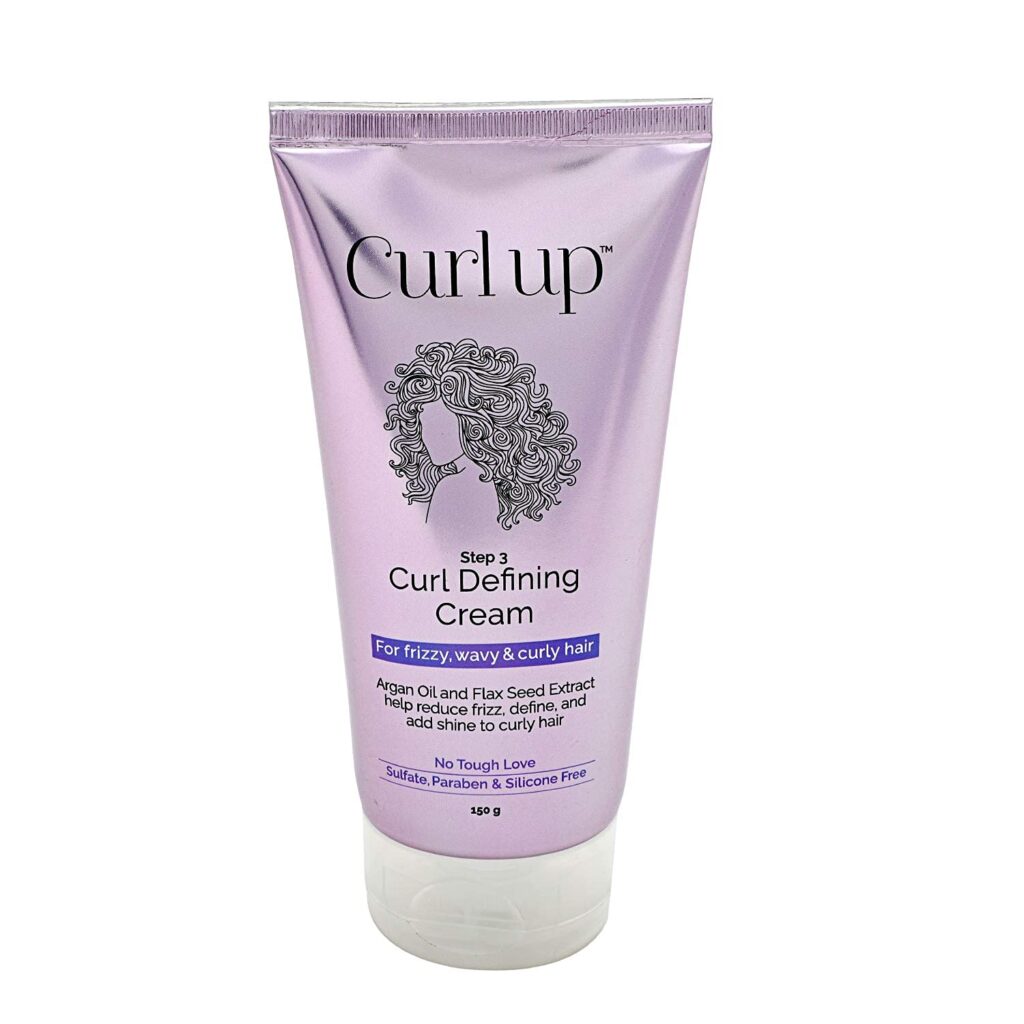 Curl Up Curl Defining Cream - All In One Leave In Conditioner Moisturizes, Enhances Natural Curl Definition & Provides Medium Hold to Dry Frizzy, Wavy & Curly Hair 150g