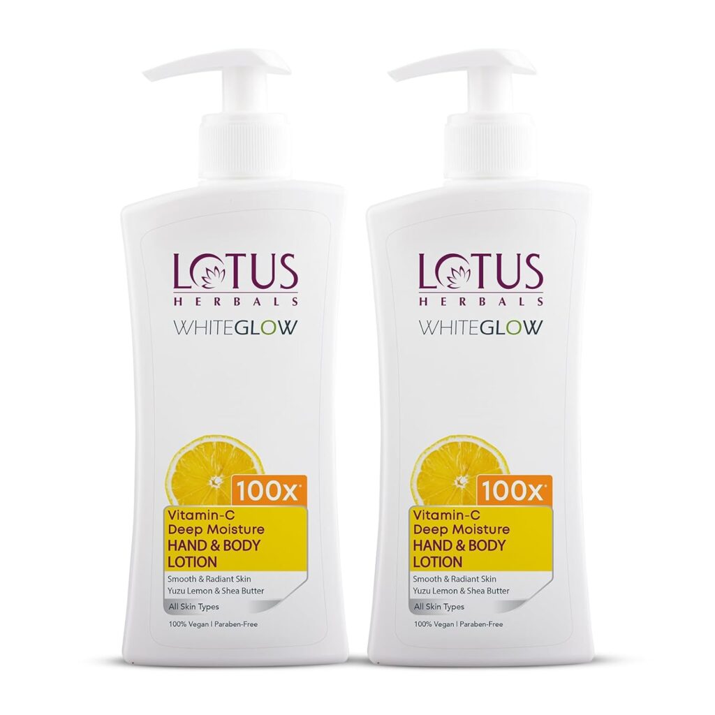 Lotus Herbals WhiteGlow Vitamin C Deep Moisture Hand & Bodylotion | BUY 1 GET 1 FREE (800ml) 400ml + 400ml | Non Greasy | Cools and Refreshes Skin | SPF 20 | For All Skin Types