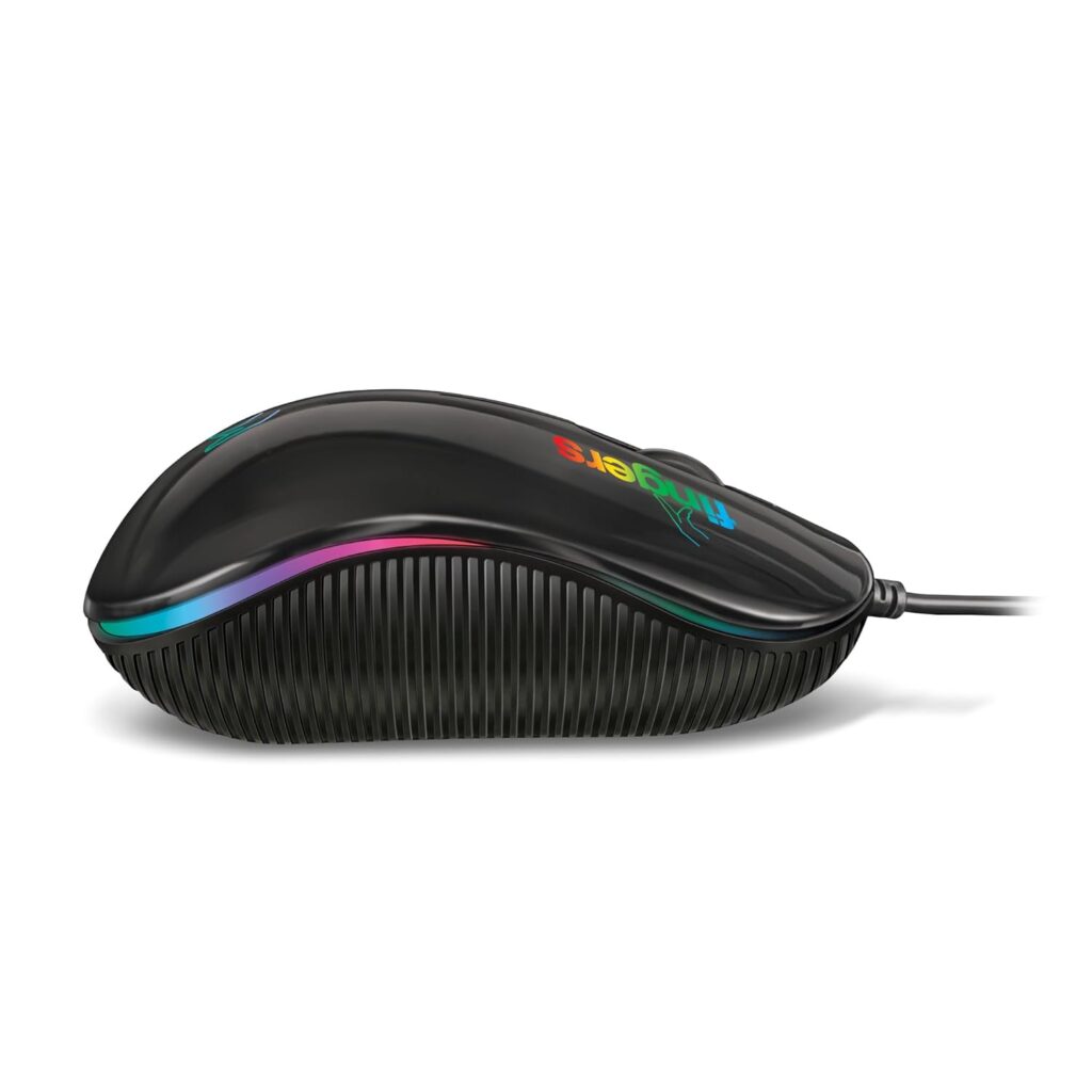 FINGERS RGB-Breathe Wired Mouse with Advance Optical Technology and Breathing RGB LED Lights (Lightweight and Comfortable | Compatible with Windows®, Mac, Linux