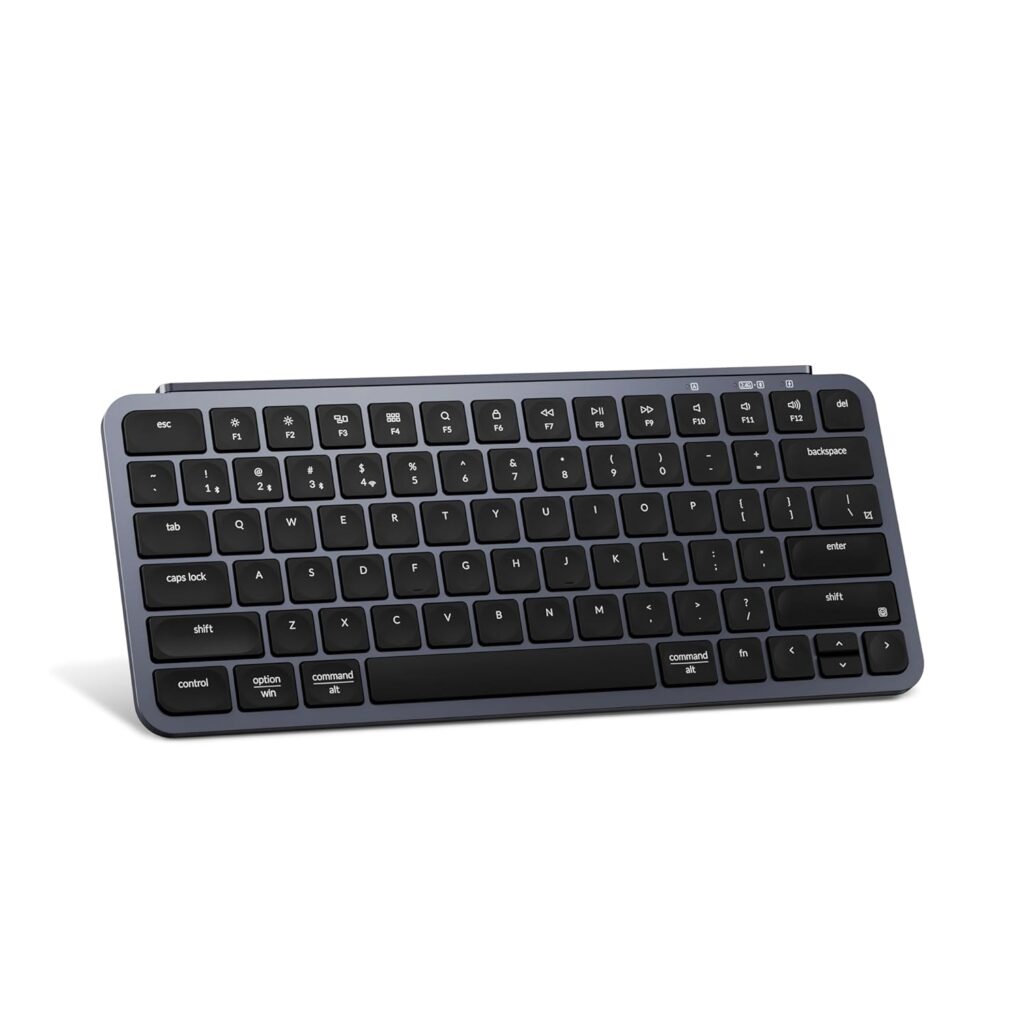 Keychron B1 Pro Ultra-Slim ZMK/Launcher Wireless Bluetooth 2.4 GHz/Wired Connection Keyboard for Mac Windows Linux - Gray