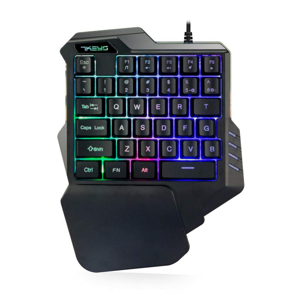Keyboard Ergonomic Design Wired Gaming Keypad With Led Backlight 35 Keys One-Handed Membrane Keyboard for Gamer