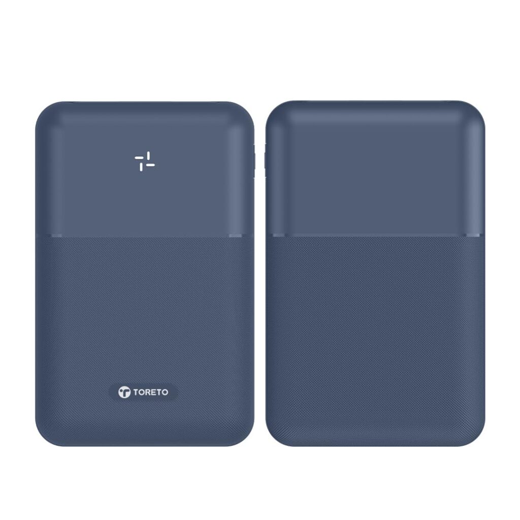 Toreto 20000mAh Slim & Compact Powerbank 22.5W Fast Charging, USB & Type C Output, Power Delivery, Quick Charge for iPhone, Android Mobile & Tablets, Earbuds, (Power Tint 20, Navy Blue)