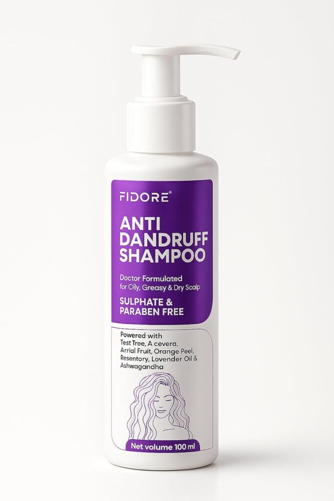 FIDORE® Anti Dandruff Shampoo | Reduces Up to 100% Dandruff and Strengthens Hair | Dermatologist Approved Shampoo For Dandruff | For Men and Women (Pack of 1)