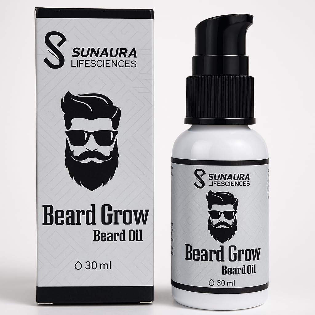 Beard Growth Oil for Men – 30ml | Natural & Organic Beard Care with Essential Oils | Promotes Thicker, Fuller, and Healthier Beard | Softens, Conditions, Nourishes & Tames Flyaways