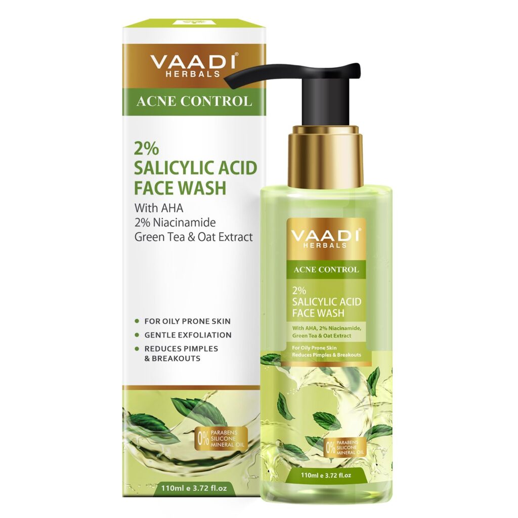 2% Salicylic Acid Face Wash with AHA, Niacinamide| For Oily Skin|Acne Control|| Reduces pimples and breakouts| No Parabens, Mineral, Silicon| Face Wash for Women & Men|110ml