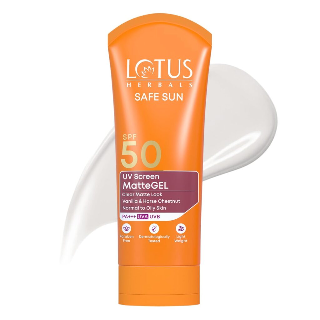 Lotus Herbals Safe Sun Invisible Matte Gel All Skin Sunscreen SPF 50 PA+++ |50g
