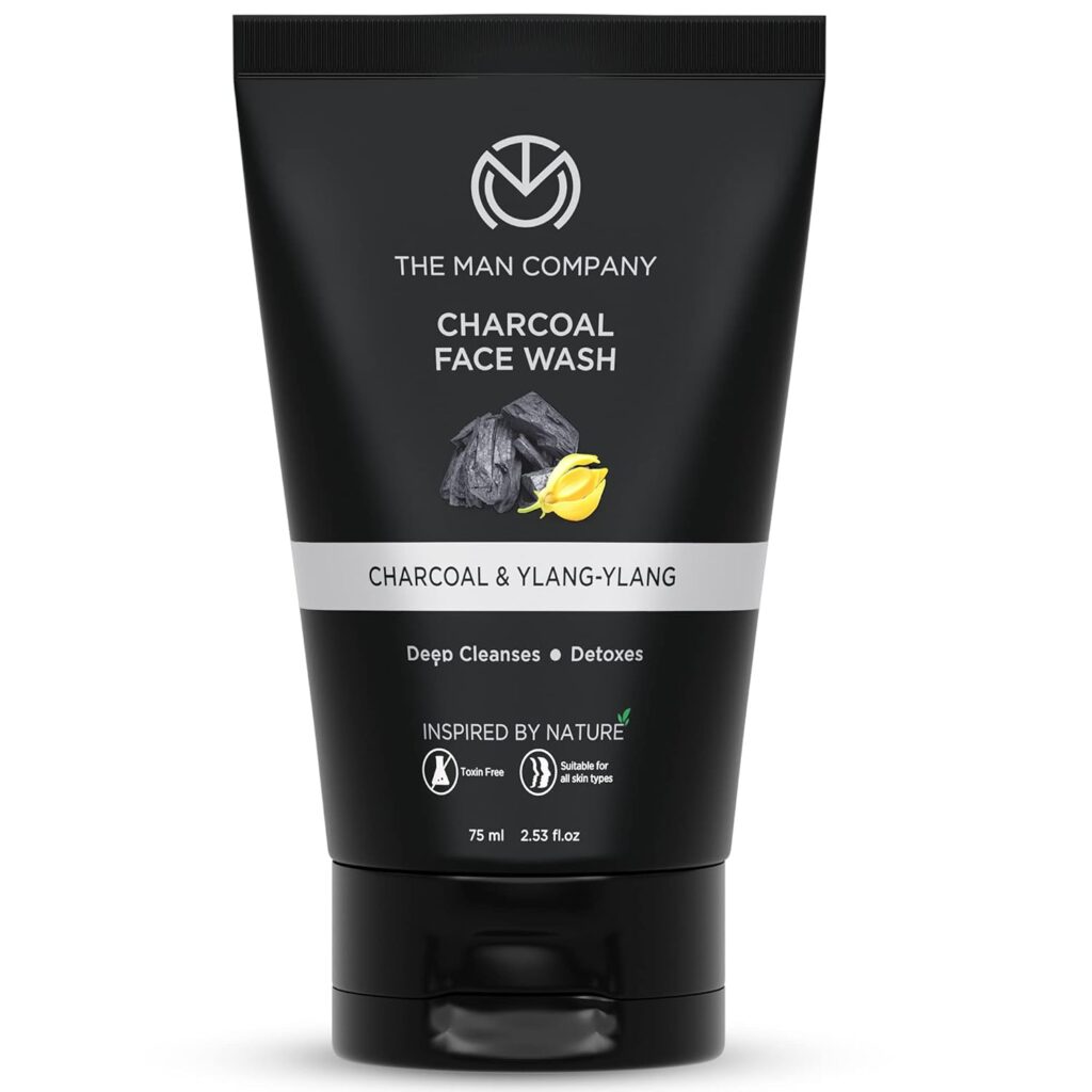 The Man Company Charcoal Face Wash | Anti Pollution, Acne Oil Control | Deep Cleansing | Blackheads Removal | All Skin Types - 75 ml