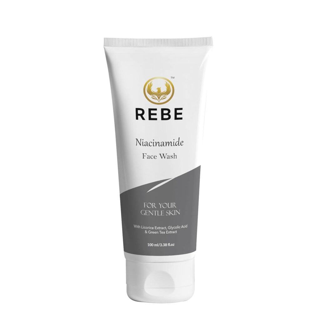 Rebe Facewash - 100ml | Paraben & Sulphate Free | Niacinamide, Kojic Acid, Hyaluronic Acid | Hydrating Cleanser for Dry, Normal & Sensitive Skin | Gentle Daily Face Wash