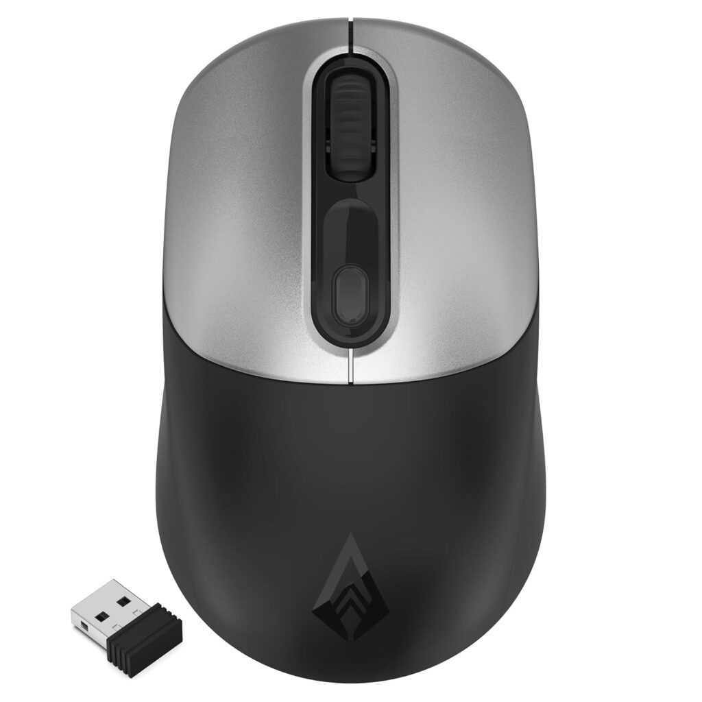Archer Tech Lab Bluetooth Wireless Mouse with BT 5.0/3.0 & 2.4GHz USB Receiver, Connect 3 Devices,1600 DPI High Precision,Rechargeable Battery, Ergonomic for Laptop Smartphone Tablet (Precision 200)