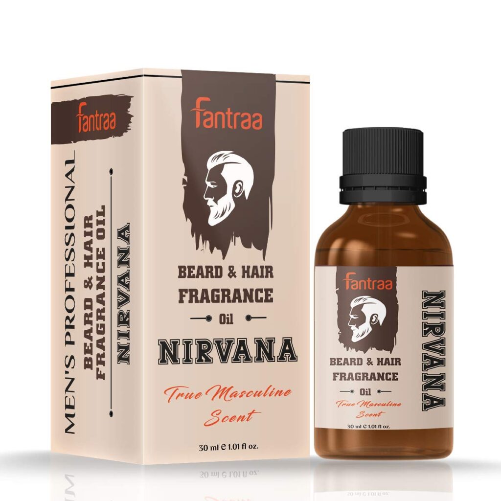 Fantraa Beard and Hair Fragrance Oil - 30 Ml (Nirvana) | For Men | Make Beard Nourish, Soft & Touchable | No Harmful Chemicals | Ideal for daily use