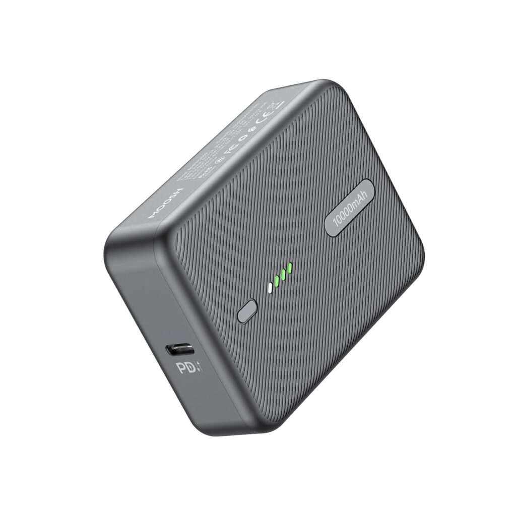 MOOSH Portable Charger Mini Cube 37W 10000mAh Power Bank, USB C in/Output Fast Charging with PD 3.0 & QC 3.0 Slim Lightweight iPhone Charger Dual Output Compatible with iPhone, Samsung Travel Friendly