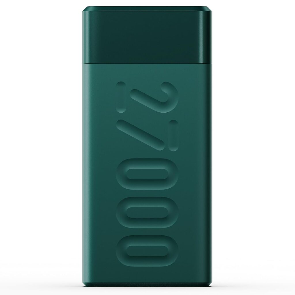 Ambrane 27000mAh Powerbank, 20 W Fast Charging, Triple Output (2 USB & 1 Type C), PD, Quick Charge for iPhone, Android & Other Devices, Made in India + Type C Cable (Stylo Pro 27K, Green)
