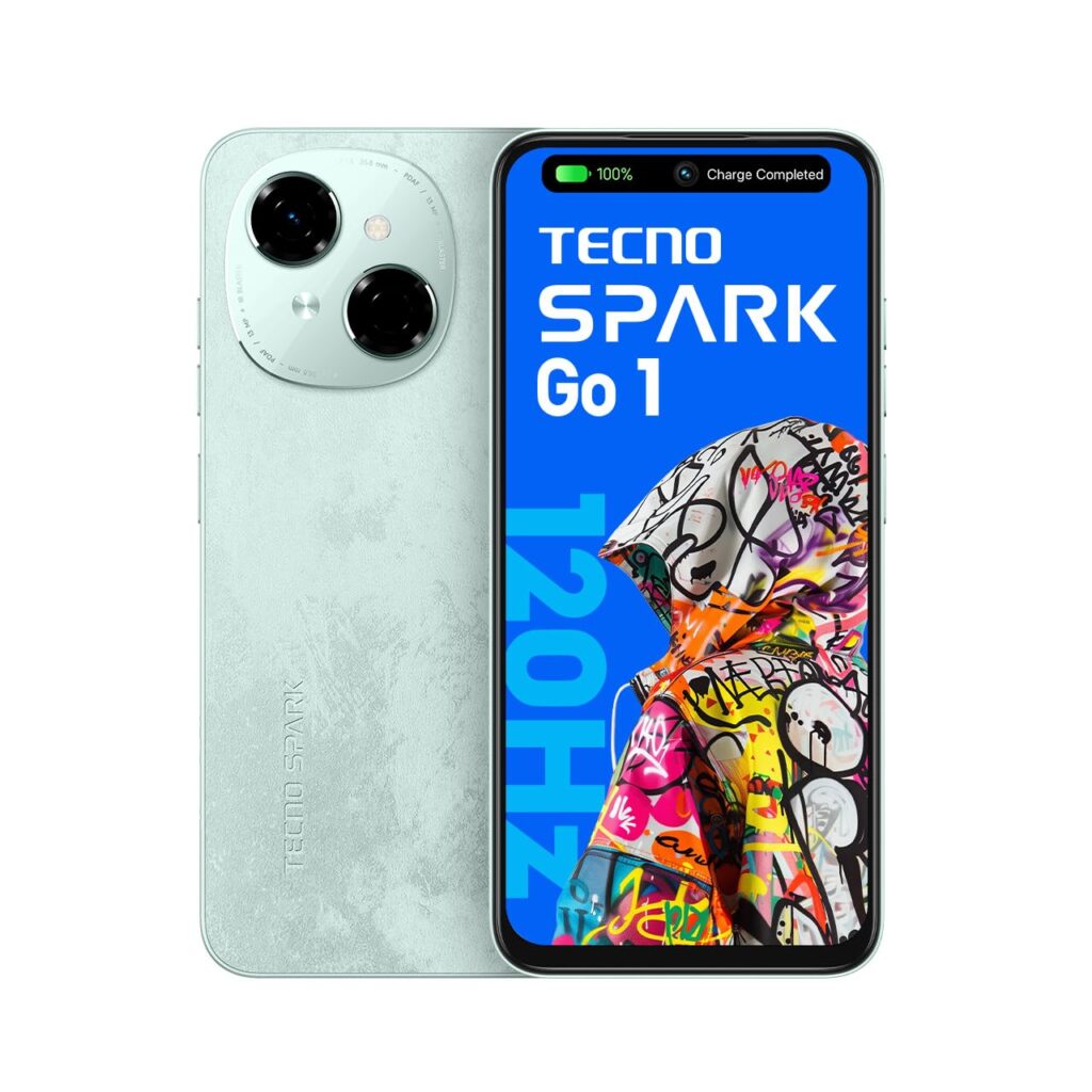 Tecno Spark GO 1 (Magic Skin Green, 4GB+64GB) | 4+ Years Lag Free Fluency | 6.67" 120Hz Smooth Display | 8GB* Bigger RAM | in-Built Infrared Remote | Dual Speakers with DTS | AI Call Noise Reduction