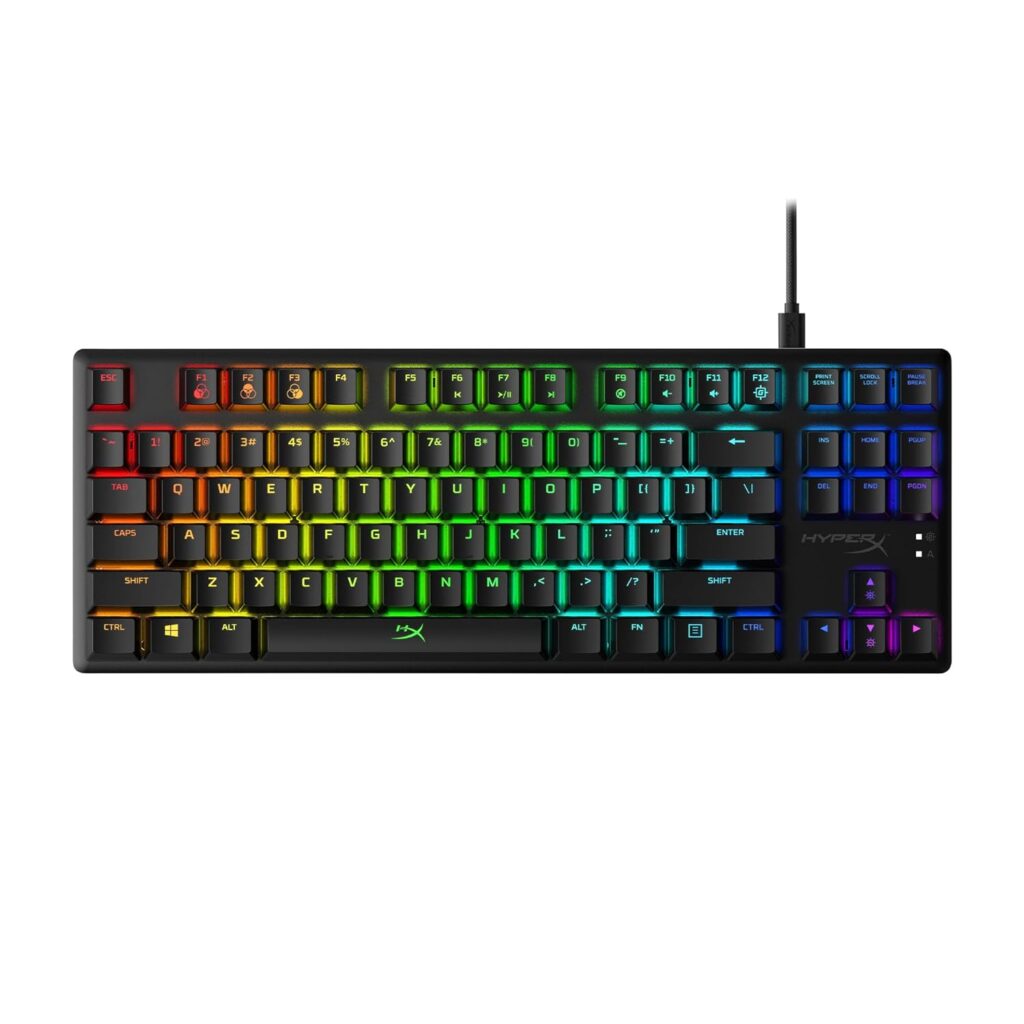 HyperX Alloy Origins Core Tenkeyless Mechanical Gaming Keyboard - Software Controlled Light & Macro Customization, Compact Form Factor, Linear Switch, Red - Rgb Led Backlit (Hx-Kb7Rdx-Us), Wired