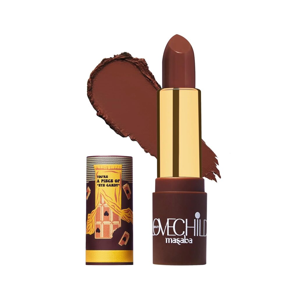 LoveChild Masaba - Barfee - Luxe Matte Lipstick Hydrating & Nourishing, Long lasting, Chocolate Brown Bullet Matte Lipstick, 4ML