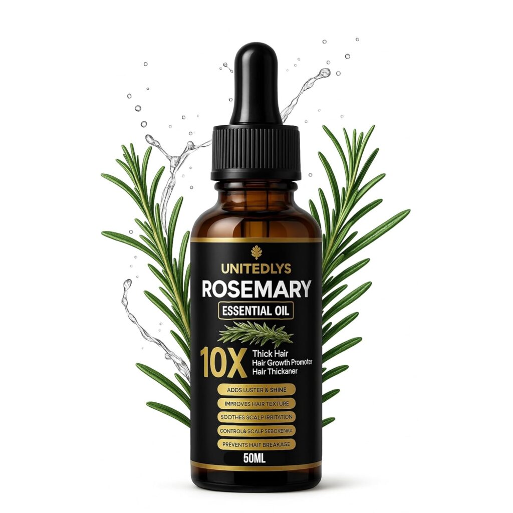 Rosemary Essential Oil For Hair Growth, Hairfall Control, Nourishment, Dandruff, itchy scalp & Skin | 50ml pack | 100% natural | for Diffuser and Aromatherapy, Massage & Candle Making Scent