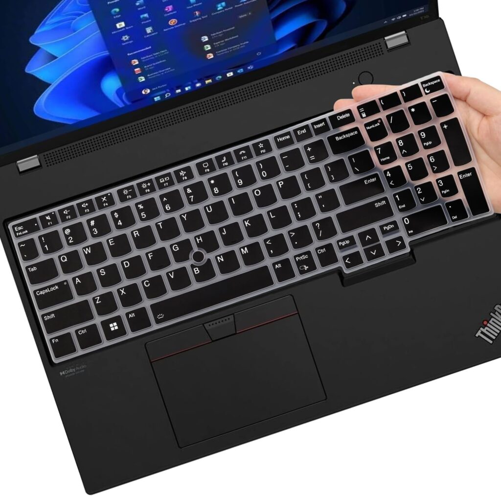 RAYA Silicone Keyboard Cover for Lenovo Thinkpad E16 Thinkpad L16 Thinkpad T16 (Gen2/Gen3) Thinkpad P16 (Gen2/Gen3) Keyboard Protector (Black)