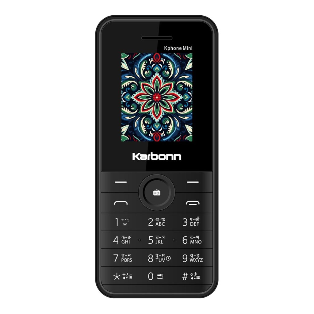 Karbonn Kphone Mini Dual GSM SIM KEYPAD Mobile 4.5cm(1.8) Bright Screen Expandable Memory up to 32 MB 1000 Phonebook Jet Black...