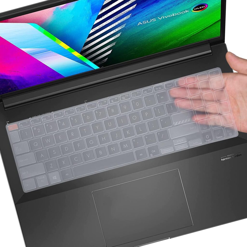 RAYA Silicone Keyboard Cover for ASUS Vivobook 15X OLED (K3504 / M3504) ASUS Vivobook S15 OLED (K3502 / K5504 / S3502 / S5504) & Vivobook 15 OLED (X1502 / X1504) Laptops (Transparent Silicone)