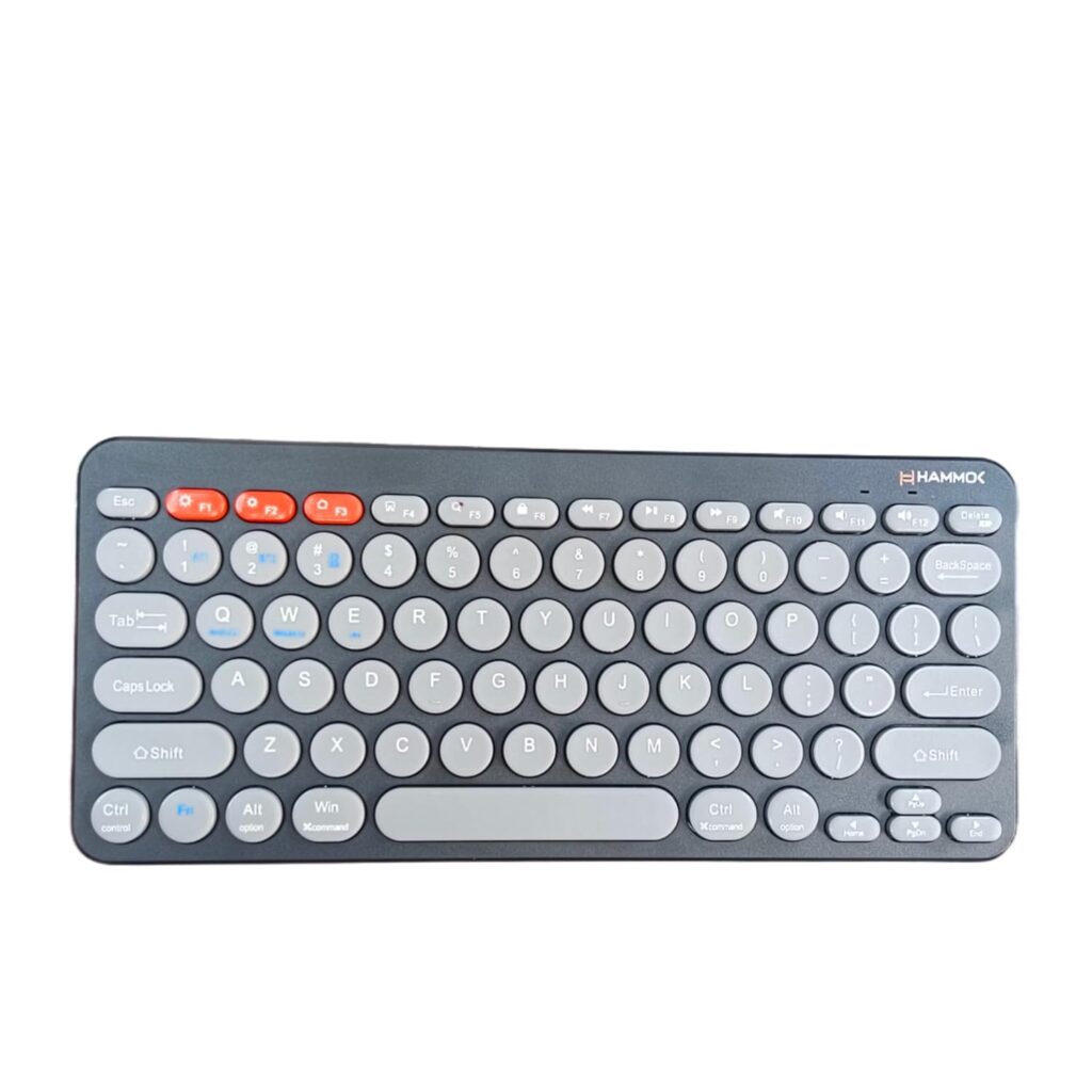 Hammok Flex Wireless & BT Compact Keyboard, Round Keys, Multi-Device Compatible, Black