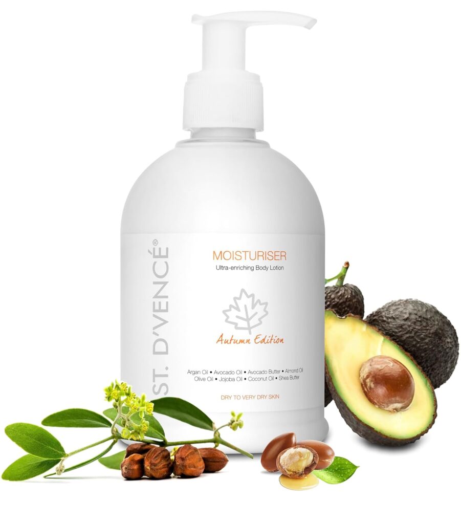 ST. D'VENCE Bordelais Autumn Body Lotion for Dry Skin Women & Men | Body Lotion for Summer | Deep Moisturizer for Very Dry Skin | Moisturizer for Summer with Argan, Olive & Jojoba Oil – 300 ml