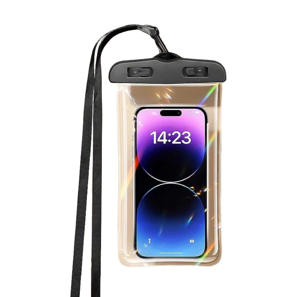 Yindella Universal Waterproof Phone Pouch – IPX8 Certified Dry Bag Case for iPhone & Android, Touchscreen Friendly, Floating Underwater Cover for Beach, Swimming, Boating, and Water Sports (Black)