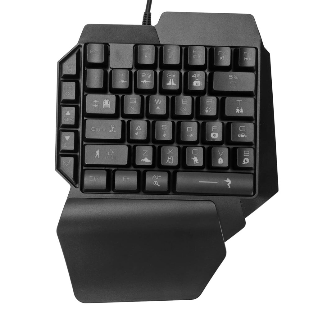 Sanpyl One Handed Gaming Keyboard, RGB Backlit USB Wired Single Hand Mechanical Keyboard, Half Keyboard, Professional Gaming Keypad, for Computer Gaming