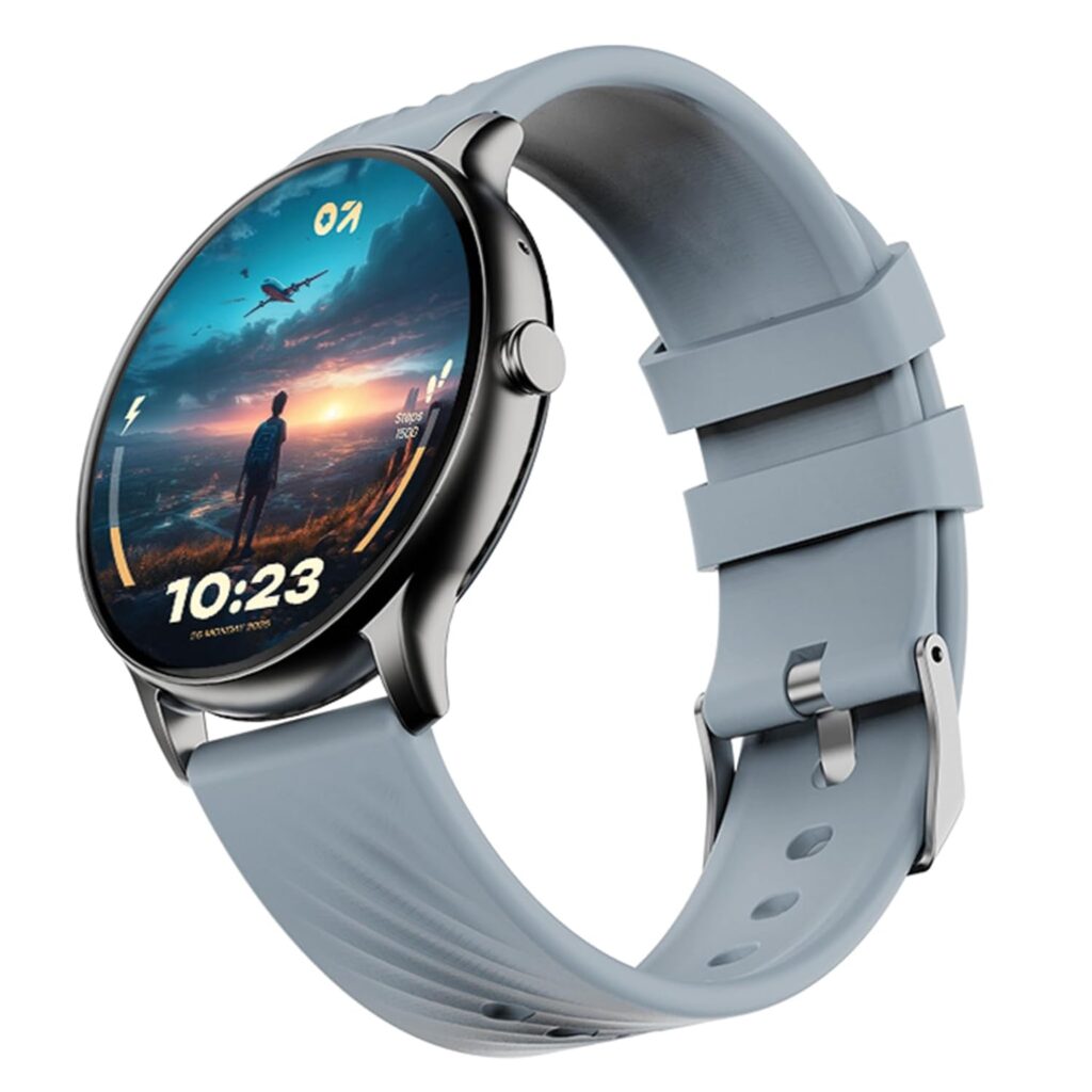 GOBOULT Newly Launched Dire Smartwatch 1.38'' 2.5D Curved HD Display, BT Calling, 500 Nits Brightness, IP67, 250+ Watchfaces, 120+ Sports Modes, AI Voice Assistant, SpO2 Monitoring (Denim Blue)