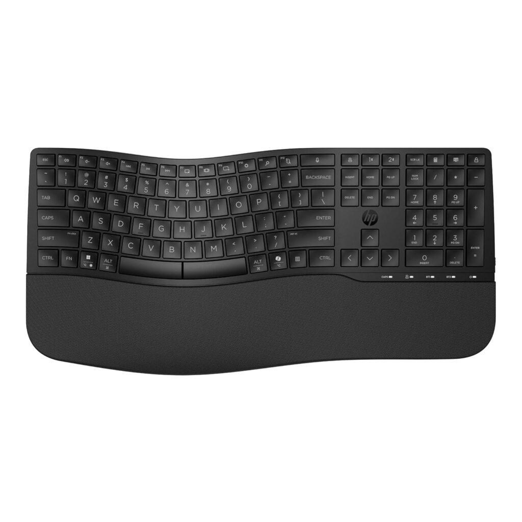 HP 680 Comfort Dual-Mode Keyboard/Multi-Device/Soft Touch Palm Rest/Spill Resistant/Swift Pair/OS Auto-Detection/Negative tilt/Quiet Keys