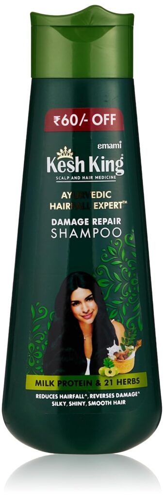Kesh King Ayurvedic Damage Repair Shampoo | Reduces hair fall | Soothes itchy scalp | No Paraben & No Silicon | 21 natural ingredients | Enriched with curd, lemon & neem | 340 ml