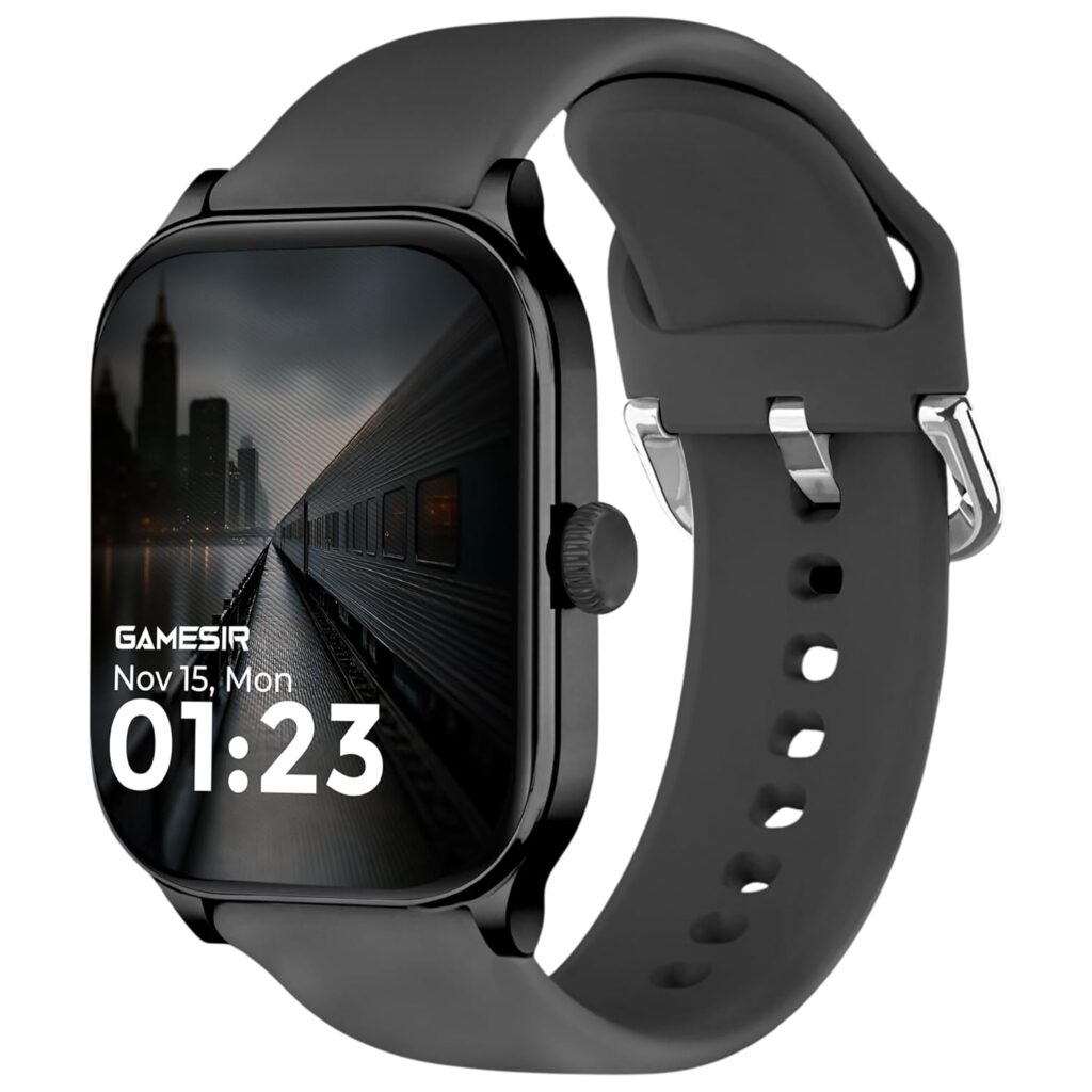 GameSir NovoLux HD Display Smartwatch for Men & Women Answer/Make Calls, Heart Rate Monitor, 113+ Sports Modes, Step Counter, IP68 Waterproof, Compatible with Android & iOS(Black)