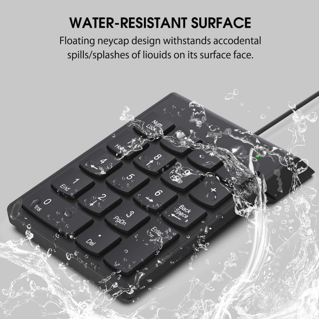 USB 2.0 Wired Numeric Keypad Slim Mini Number Pad Digital Keyboard 18 Keys Numpad for iMac/Mac Pro/MacBook/MacBook Air/Pro Laptop PC Notebook Desktop.