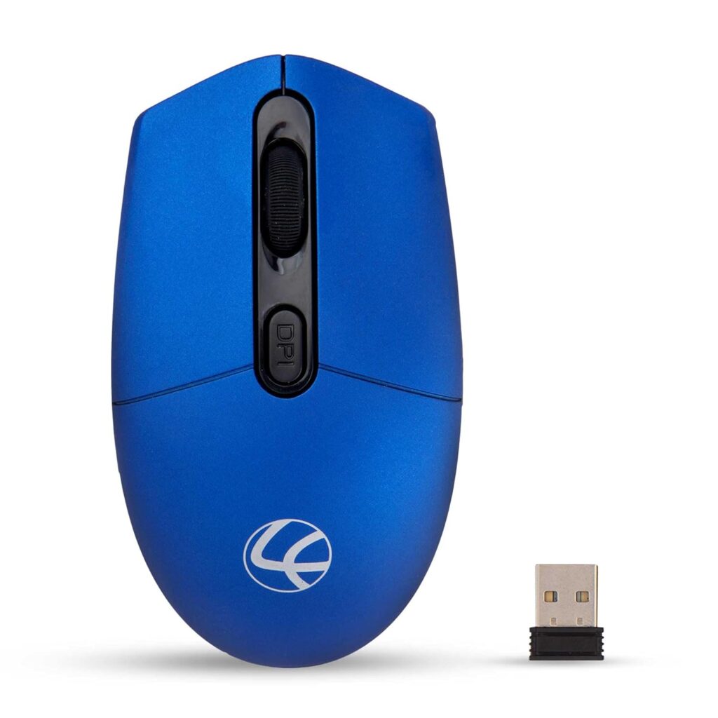 Lapcare Jolly LMW-111 Wireless Rechargeable Mouse with 4 Durable Keys and DPI Upto 1600 (Blue) (LKWOLB6926)- Ergonomic Shape, 3 Year Manufacturer Warranty