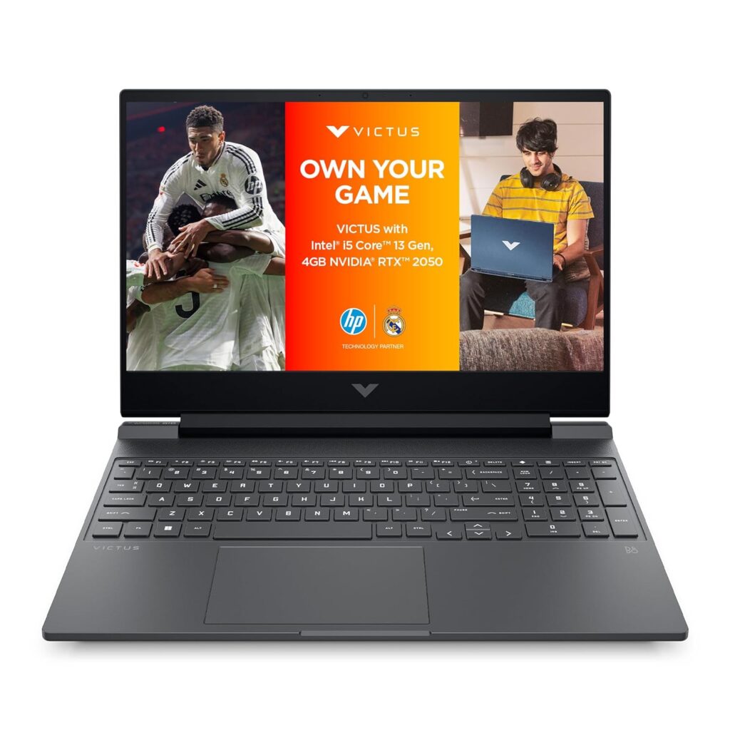 HP Victus, 13th Gen Intel Core i5-13420H, 4GB NVIDIA RTX 2050 Gaming Laptop (16GB RAM, 1TB SSD) 144Hz, IPS, 15.6"/39.6cm, Flicker-Free, Win11,Office21, Mica Silver, 2.3Kg, Enhanced Cooling, fa1307tx