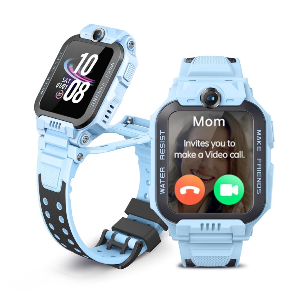 imoo Kids Watch Phone Z7 [4G Cellular + GPS + Health], 4G Smartwatch, HD Video & Voice Call, GPS Enabled with 14 Days Historical Track, Kids Emotion Detector, HeartRate, Body Temp., SPO2 (Blue)