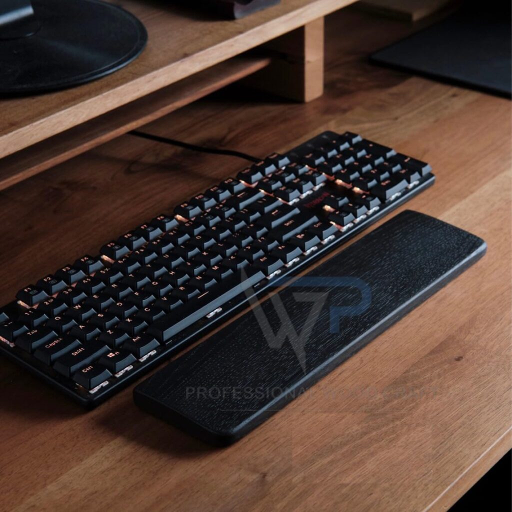 Professional Wood Craft ᵀᴹ Black Keyboard Wrist Rest Support for Mechanical Keyboard | Wood Keyboard Wrist pad | Hand Rest | Keychron | 11.8 inch