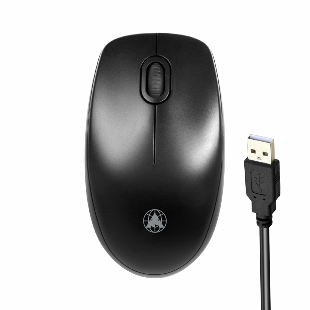 ProDot Wired Mouse - Ergonomic Design, Precise Tracking, Universal Compatibility - Ideal for PC, Mac, Gaming, and Office Use (Black)