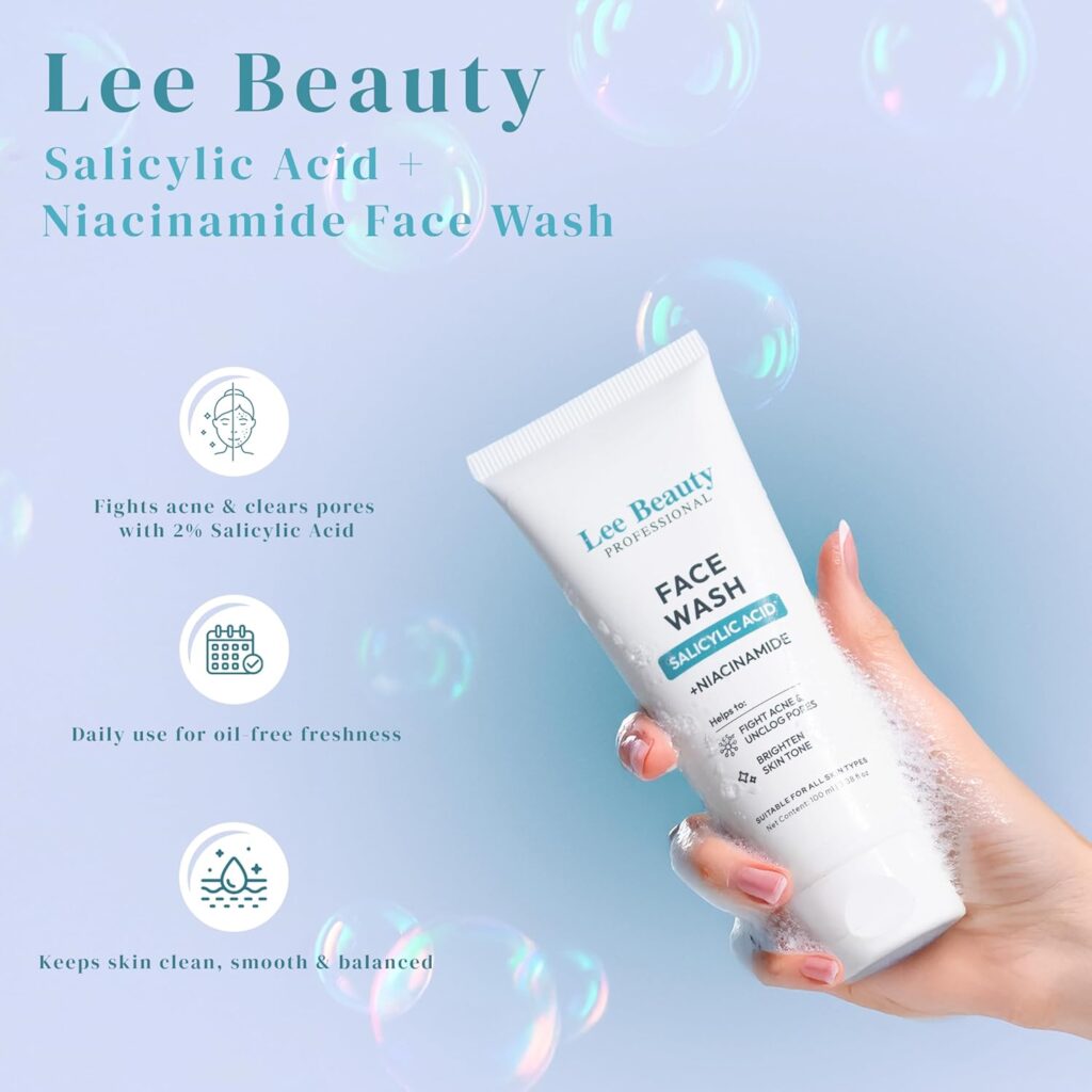 Lee Beauty Professional Face Wash With Salicylic Acid & Niacinamide| Acne-Prone Skin, Clears Pores, Reduces Pimples & Brightens Skin | 100ml (Face Wash)