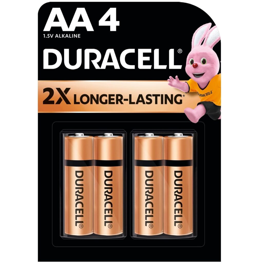 Duracell Alkaline AA Battery, pack of 4, Everyday Devices, Clock, Toy, Remote