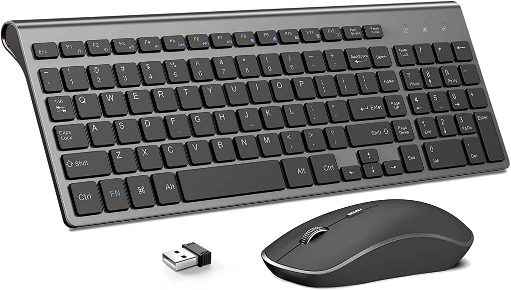Wireless Keyboard and Mouse,JOYACCESS 2.4G Ergonomic and Slim Wireless Computer Keyboard Mouse Designed for Windows, PC, Laptop,Tablet - Black Grey