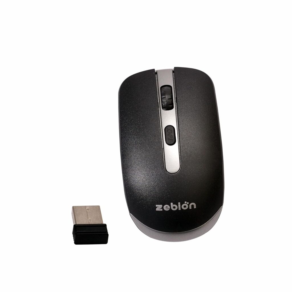 Zebion Wonder Wireless Mouse, 2.4 GHz USB Nano Receiver, 4G Wireless Technology,Upto 10M Range, Adjustable DPI, 8G Acceleration Sensor, Automatic Sleep State,2AAA Battery (Black)