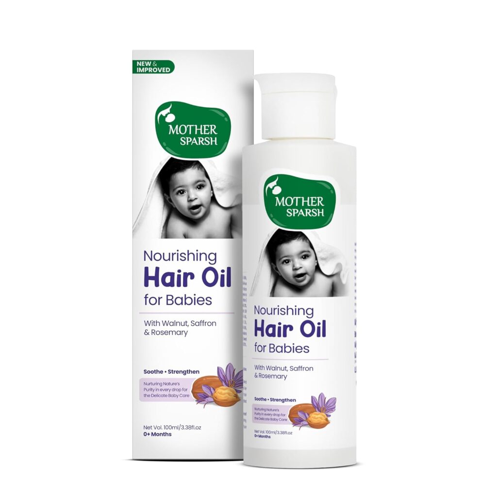 Mother Sparsh Nourishing Baby Hair Oil | Soothe & Nourishes Delicate Baby Scalp | Suitable Hair Oil for Newborns | Paraben Free, Sulphate Free- 100ml
