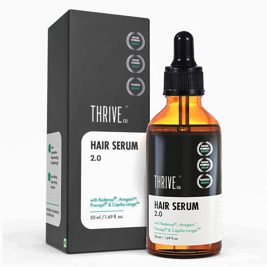 ThriveCo Hair Growth Serum 2.0, 50ml | Advanced Patent Filed Clinically Proven Scalp Treatment for Hair Fall Control & Regrowth | British Medical Publication | Redensyl, Anagain, Regendil®, Rosemary Oil | Lightweight, Non-Sticky Solution | Men & Women