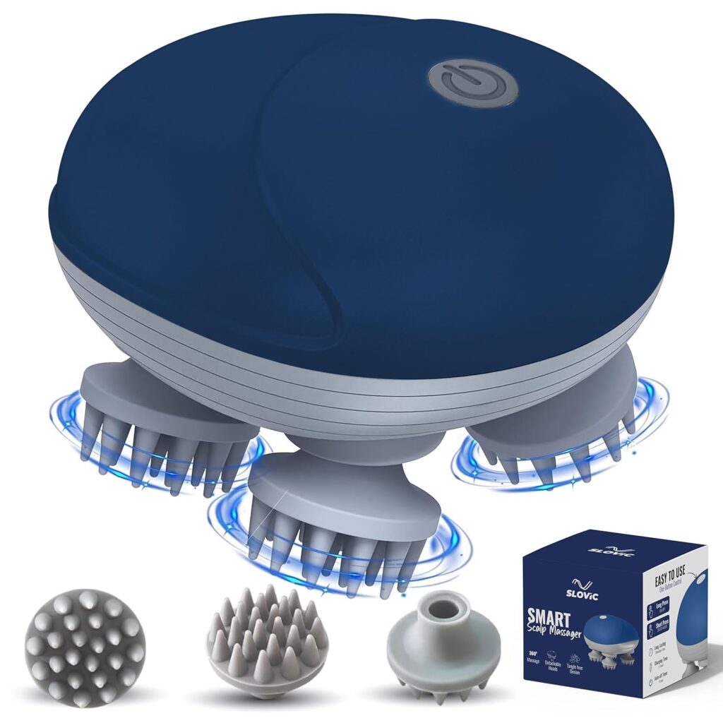 SLOVIC Scalp Massager [3 Speed Mode]|Head Massager Vibrating Machine|Scalp Massage for Hair Growth|Massage Machine for Body Pain & Relaxation|Hair Massage for Hair Growth|Portable & Handheld, Black